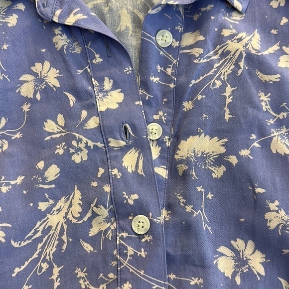 UO Wismer Printed Mini Shirt Dress - Periwinkle Blue & White - Size Large - NWT - Picture 7 of 7